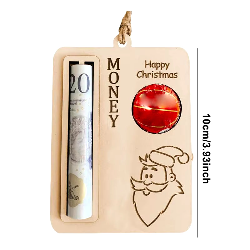 Christmas Gift Cards Theme Cartoon Print Money Holder Gift Cards Happy New Year Money Cards for Cash Gifts Navidad 2024