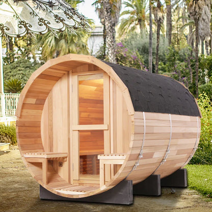 6-Person Patchwork Red Cedar Traditional Steam Sauna