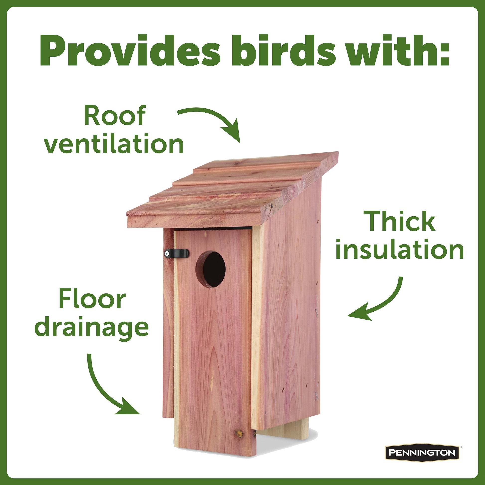 Red Cedar Bluebird Wild Bird House, 2 Pack 13'' Tall