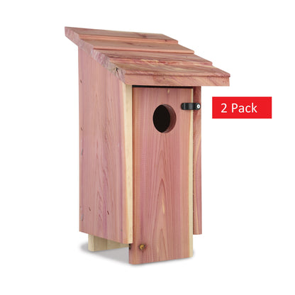 Red Cedar Bluebird Wild Bird House, 2 Pack 13'' Tall