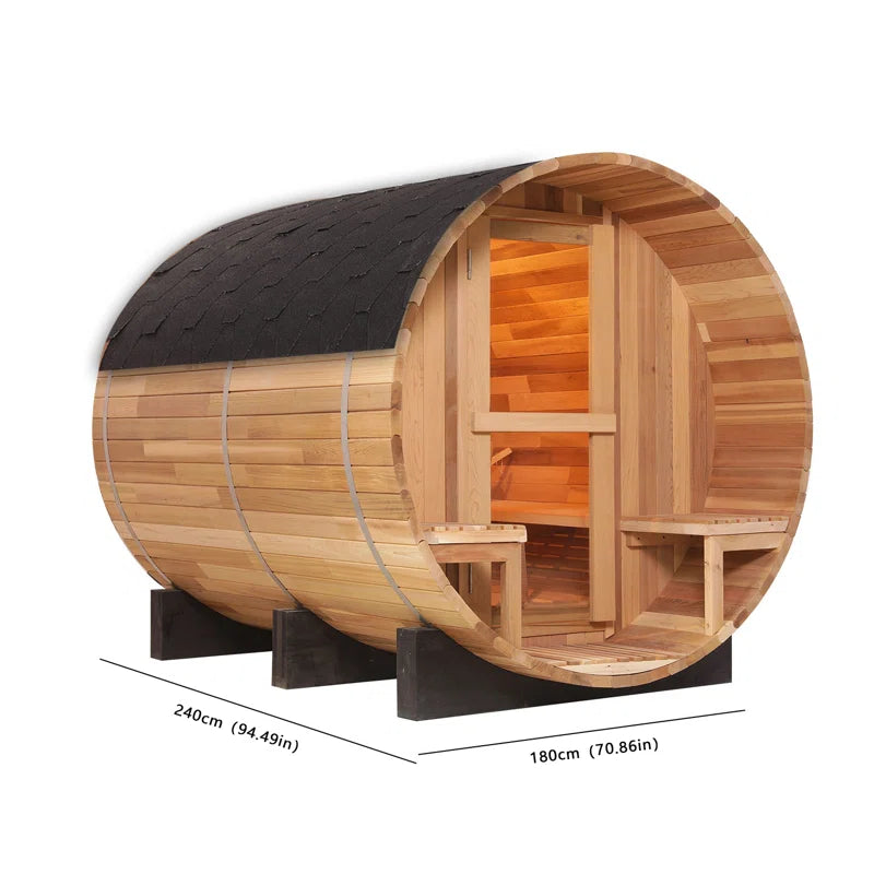 6-Person Patchwork Red Cedar Traditional Steam Sauna